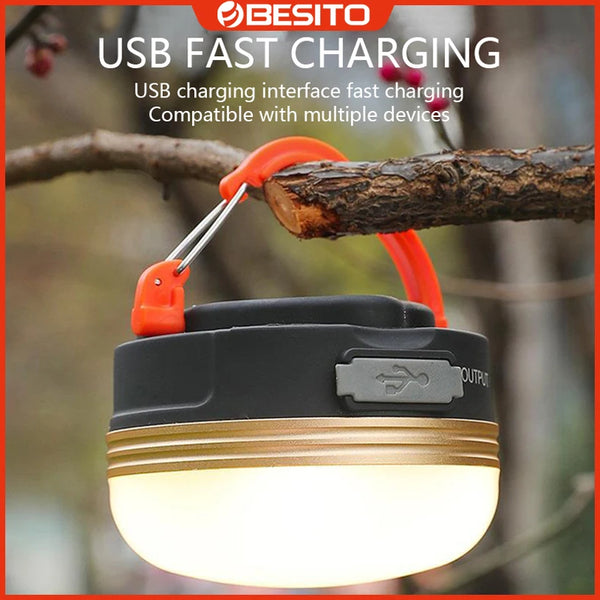 1800mAh USB Rechargeable Portable Flashlight Camping Equipment Lights