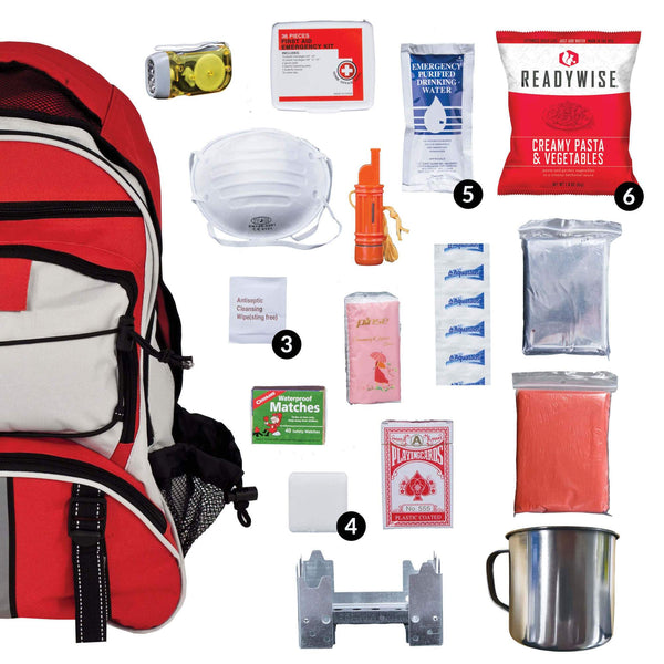 64-Piece Survival Backpack Kit - Emergency Gear for Camping & Hiking